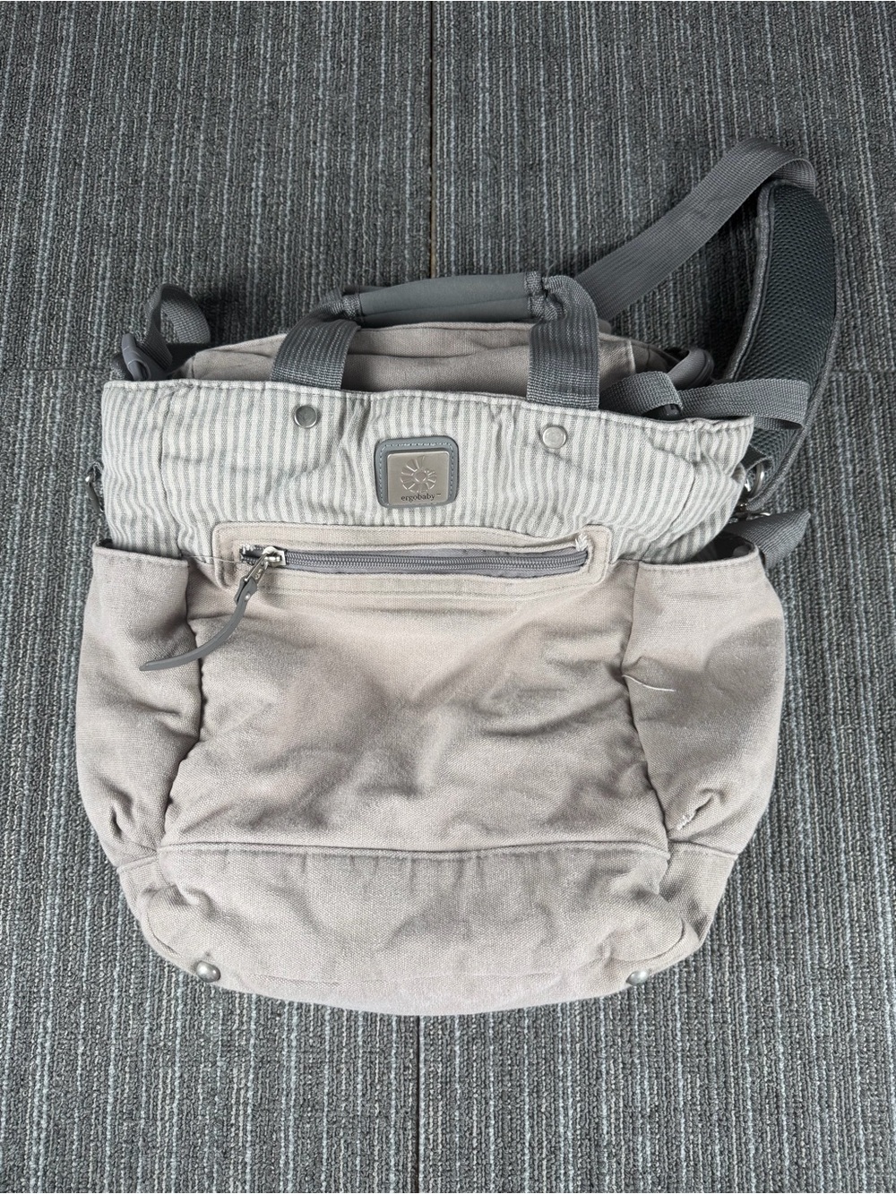 Ergobaby The Coffee Run Tall Tote Backpack Baby Diaper Bag Grey Unisex